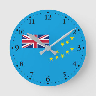 Tuvalu Flag Round Clock