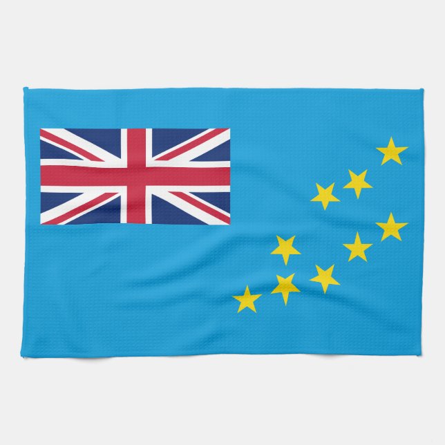 Tuvalu Flag Tea Towel (Horizontal)