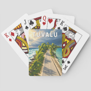Tuvalu Illustration Travel Art Vintage Playing Cards