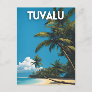 Tuvalu Retro Travel Poster Postcard