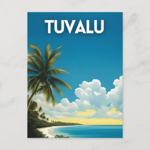 Tuvalu Vintage Travel Poster Postcard