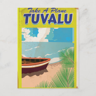 Tuvalu Vintage Travel Poster Postcard