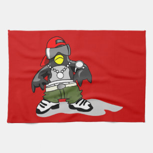 tux-30043 GANGSTER ATTITUDE FUNNY tux penguin da Tea Towel