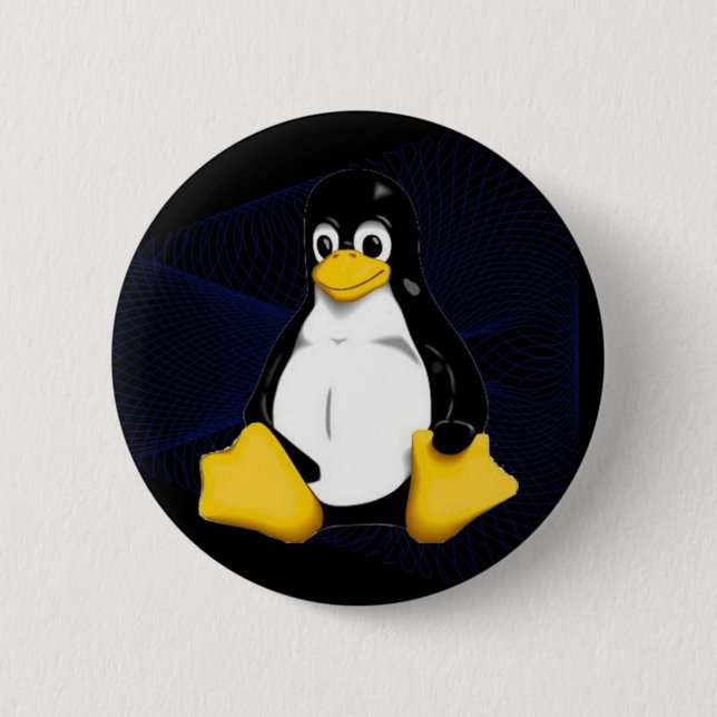 TUX Blue Sobel 6 Cm Round Badge (Front)