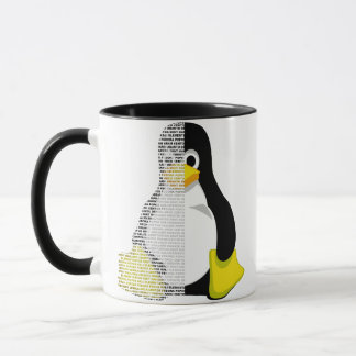 Tux mascot half text mug