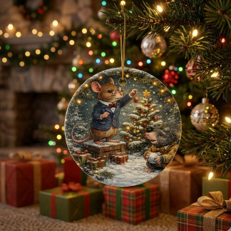 Tux & Twitch Winter Woodland Ceramic Tree Decoration