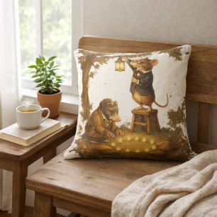 Tux & Twitch Woodland Evening Glow Cushion