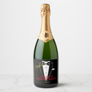 Tuxedo bachelor party  sparkling wine label