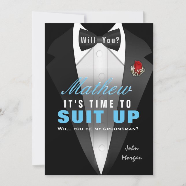 Tuxedo Be My Groomsman Invitation (Front)