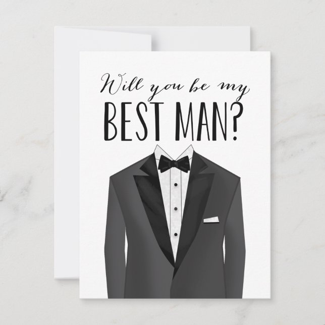 Tuxedo Best Man | Groomsman Invitation (Front)