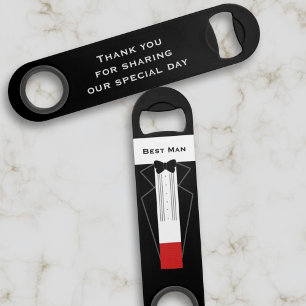 Tuxedo Best Man Thank You Wedding Bottle Opener