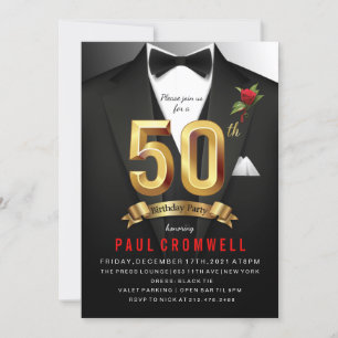 Tuxedo Birthday Invitation
