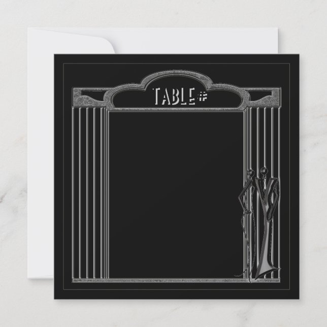 Tuxedo (Black on Silver Table Numbers) Invitation (Front)