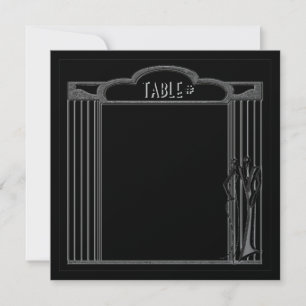 Tuxedo (Black on Silver Table Numbers) Invitation