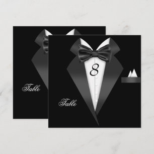 Tuxedo Black Table Number Seating Place Card