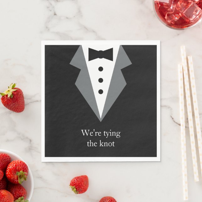 Tuxedo Black Tie Wedding Napkin (Insitu)
