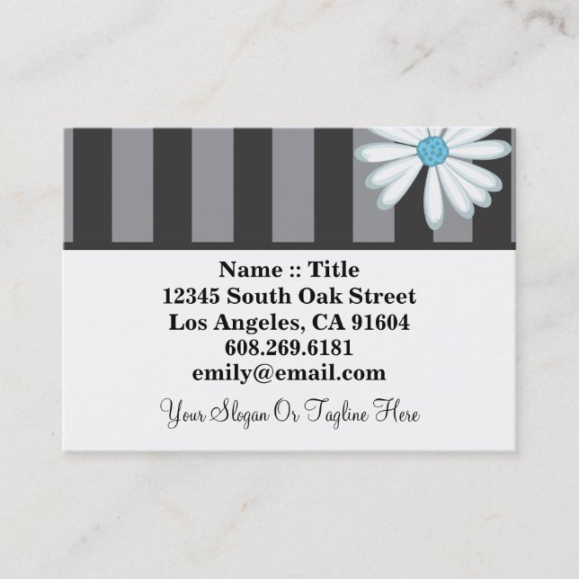 Tuxedo Blues High Fashion Boutique Floral Designer Business Card (Front)