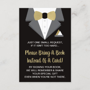 Tuxedo Book Card, Books For Baby Enclosure Card