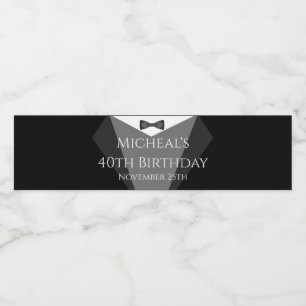 Tuxedo bottle label black silver