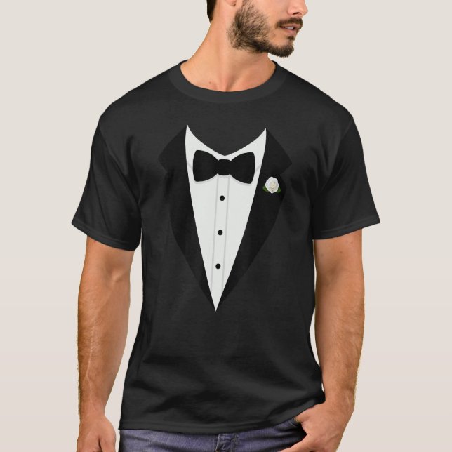 Tuxedo Bow Tie Gentlemens suit T-Shirt (Front)