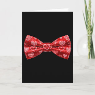 Tuxedo Bow Tie With Cute Hearts For Valentines Day Card