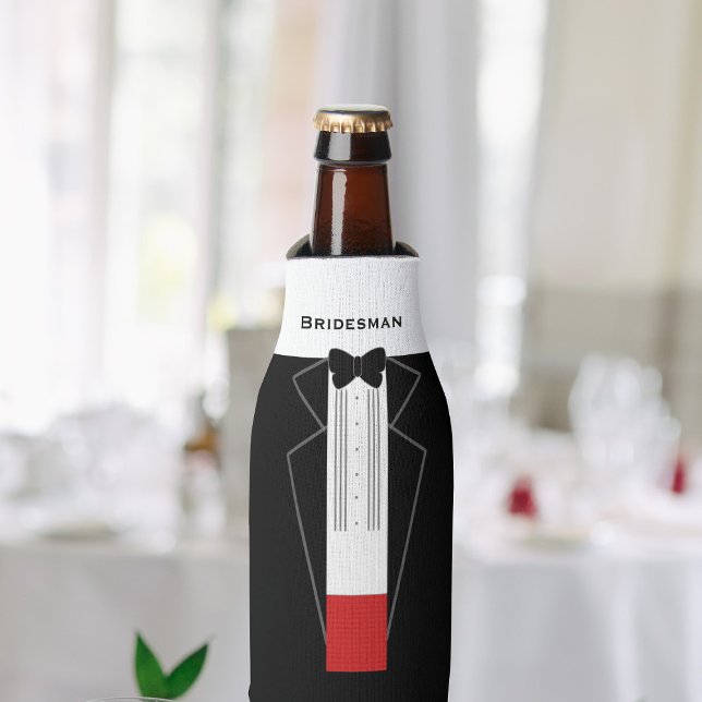 Tuxedo Bridesman Wedding Bottle Cooler (Creator Uploaded)
