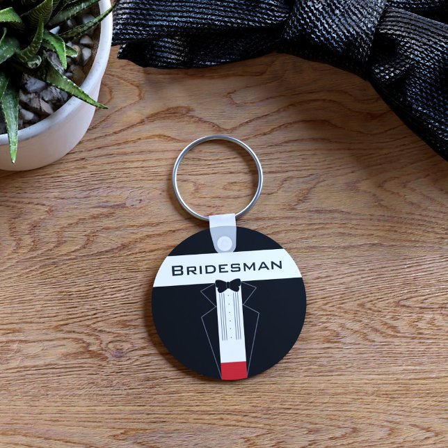 Tuxedo Bridesman Wedding Favour Keychain (Bridesman keychain! Check out the collection for more wedding favor ideas)