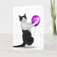 Tuxedo Cat 105th Birthday Balloon