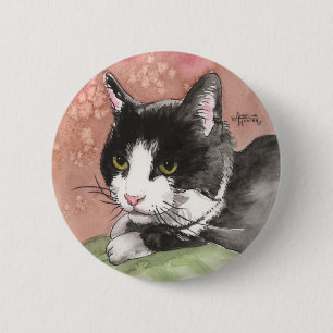 Tuxedo Cat 6 Cm Round Badge