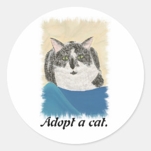 Tuxedo Cat Adopt a Cat Promotion Stickers