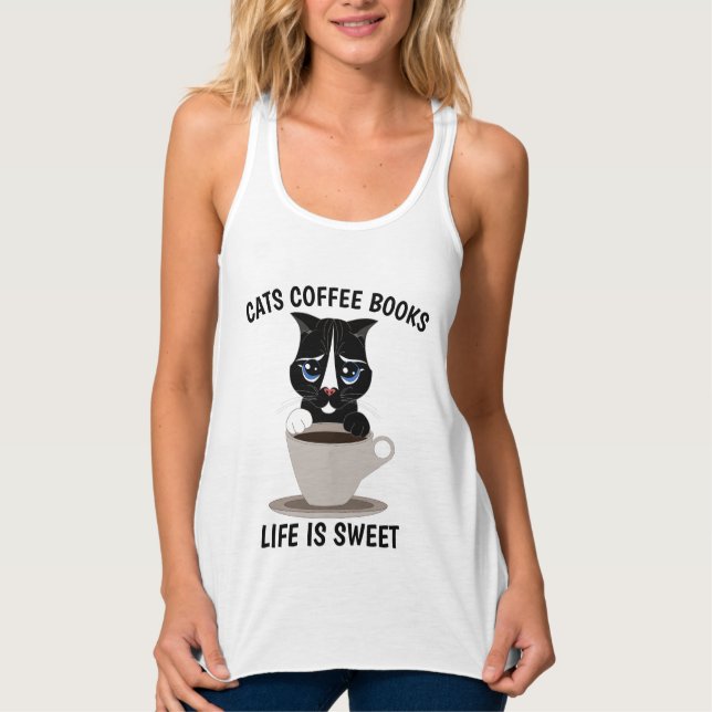 TUXEDO CAT ART COFFEE T-SHIRTS (Front)