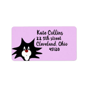 TUXEDO CAT ART RETURN ADDRESS LABELS
