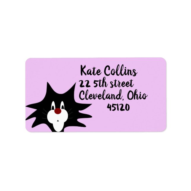 TUXEDO CAT ART RETURN ADDRESS LABELS (Front)