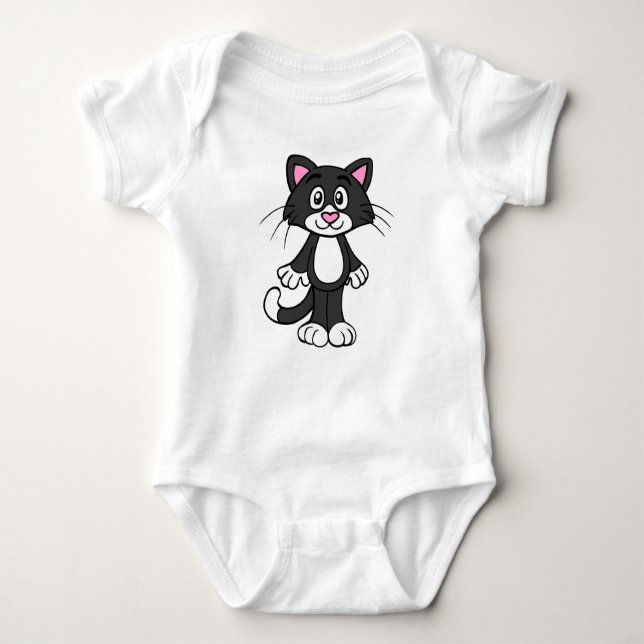 Tuxedo cat baby bodysuit (Front)