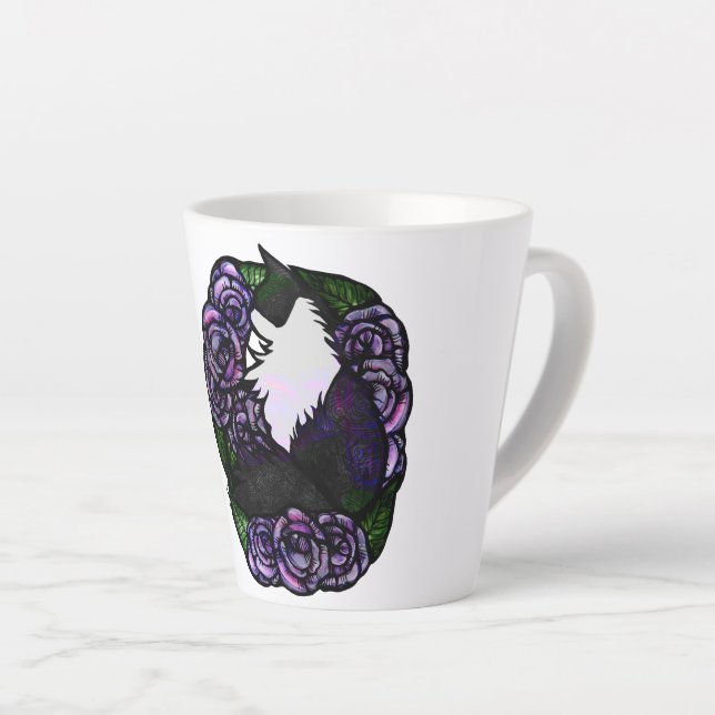 Tuxedo Cat Black and white kitty cats              Latte Mug (Right Angle)