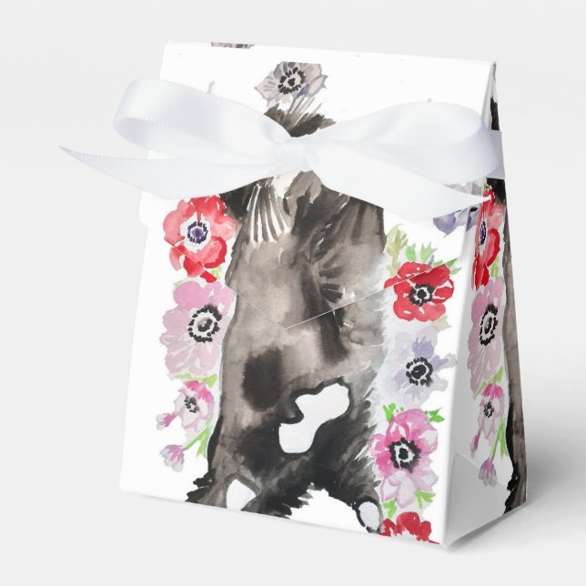 Tuxedo Cat Black White Cats Birthday Favour Box (Front Side)