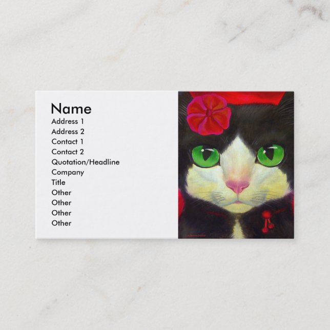 TUXEDO CAT BUSINESS CARD (Front)