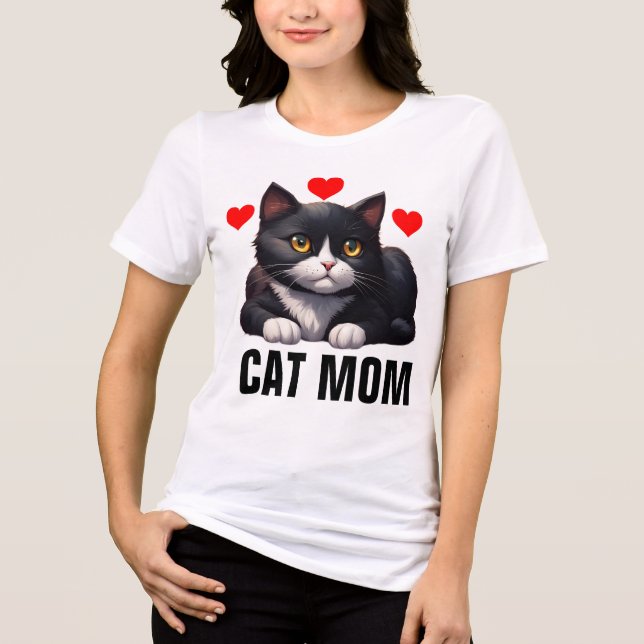 TUXEDO CAT CAT MOM T-SHIRTS (Front)