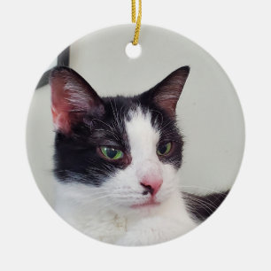 Tuxedo Cat Ceramic Tree Decoration