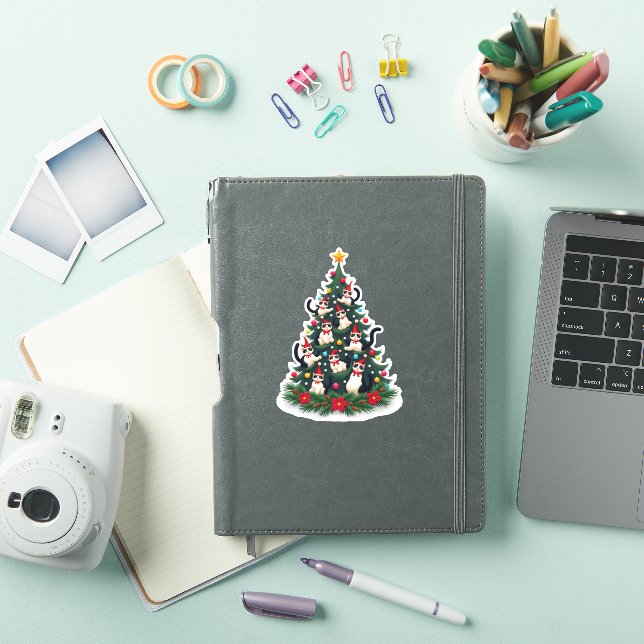 Tuxedo Cat Christmas Tree Tuxedo Cat Lights Xmas M (iPad Cover)