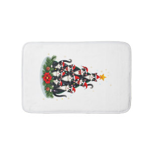 Tuxedo Cat Christmas Tree Tuxedo Cat Lights Xmas M Bath Mat