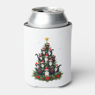 Tuxedo Cat Christmas Tree Tuxedo Cat Lights Xmas M Can Cooler