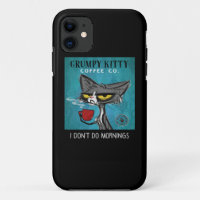 Tuxedo Cat Coffee I Don't Do Mornings Grumpy Kitty