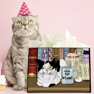 Tuxedo Cat Coffee Lover Funny Kitchen Large Gift Bag