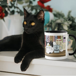 Tuxedo Cat Coffee Lover Funny Kitchen Mug