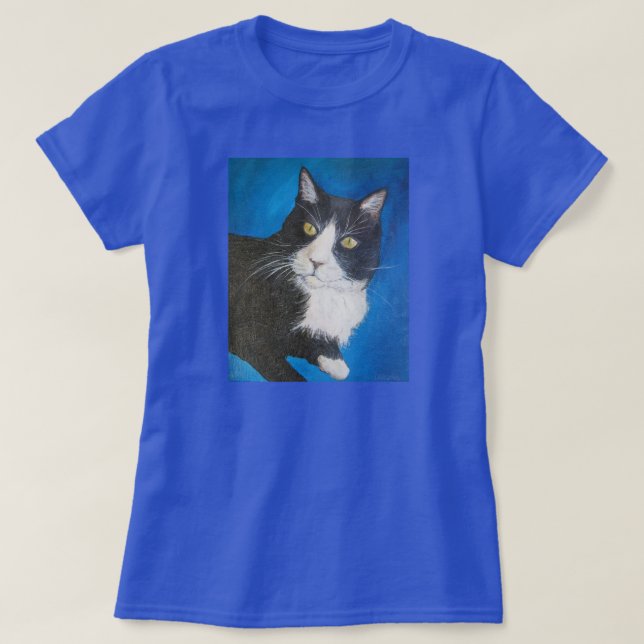 Tuxedo Cat Cool Pet Clothing Custom Art Shirt (Design Front)