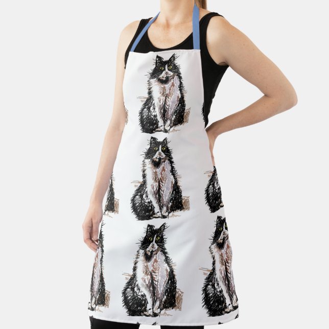 Tuxedo Cat Cute Cats Black White Animal Apron (Insitu)