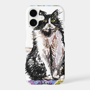 Tuxedo Cat Cute Drawing Black and White Cats Girls