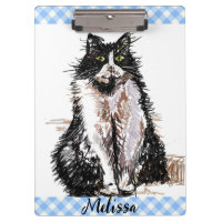 Tuxedo Cat Cute Drawing Black and White Cats Girls