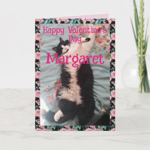 Tuxedo Cat Cute Funny Valentines Day Happy Dance Card